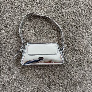 Vintage Y2K Silver Hobo Bag adjustable strap